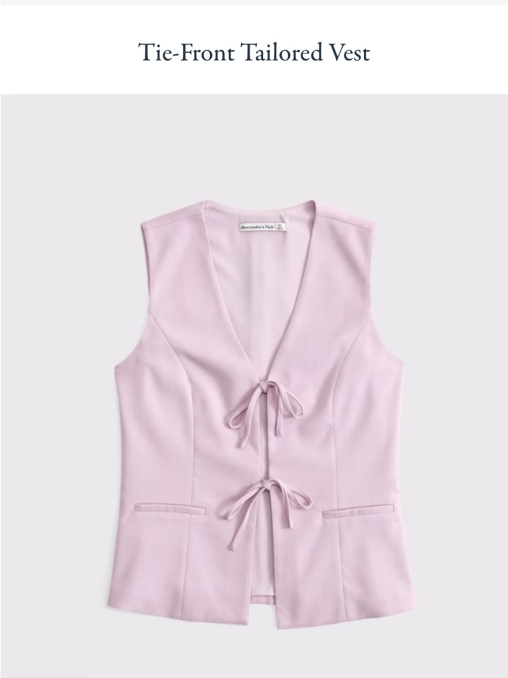 Abercrombie & Fitch Light Lavender Tie-Front Tailored Vest
